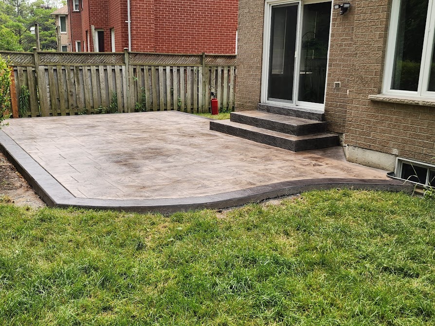 stamped concrete patio in pickering